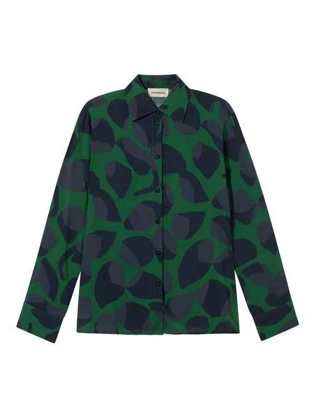 thinking mu thinking mu Katha - Damen Bluse aus Viskose (LENZING ECOVERO), Leaf dark (grün), – Produktbild 2 von 2