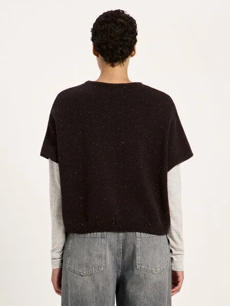 LANIUS LANIUS Oversized Pullunder, Bitter chocolate tweed, – Produktbild 3 von 5