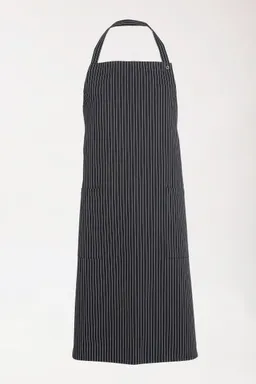 BERUFSBEKLEIDUNG Gastro Latzschürze Unisex - Einheitsgröße, schwarz/weiß - Berufsbekleidung.de – Produktbild 1 von 1