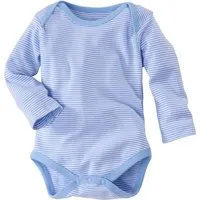 HANS NATUR Baby Langarmbody Bio-Baumwolle hellblau-weiß gestreift Gr. 86/92 – Produktbild 1 von 1