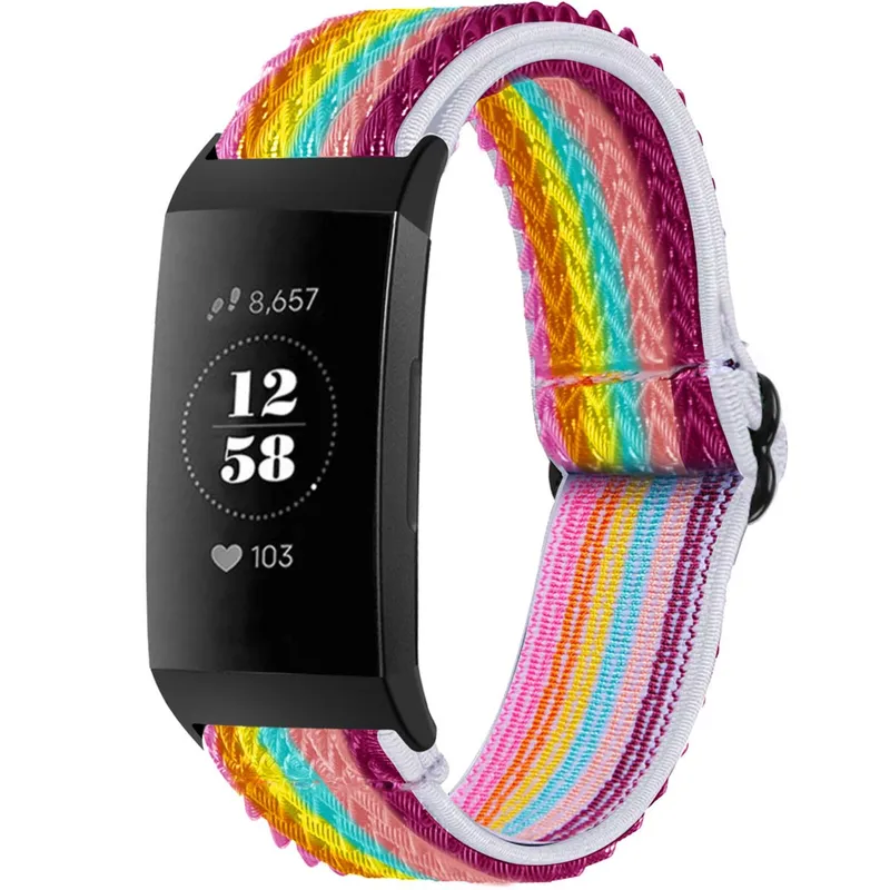 imoshion imoshion Elastisches Nylonarmband für das Fitbit Charge 3 / 4, Bunt, – Produktbild 1 von 1