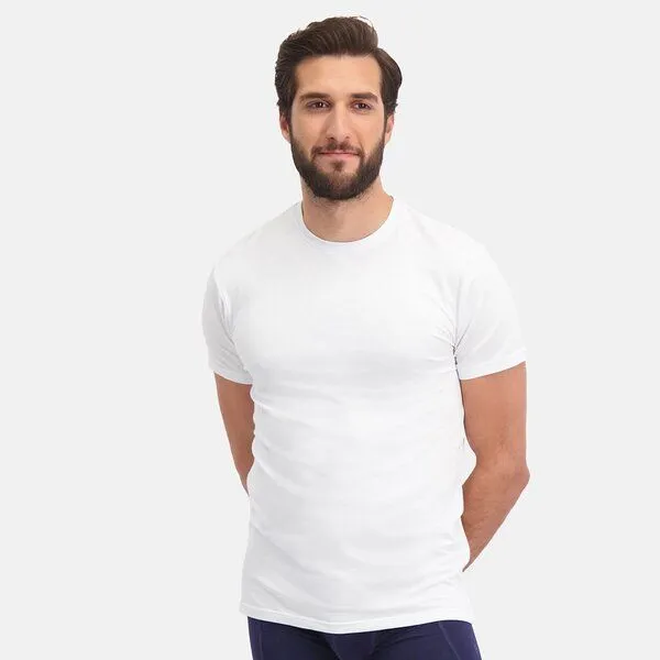 Bamboo Basics Bamboo Basics Rundhals T-Shirt RUBEN aus Bambusviskose / Biobaumwolle (2er Pack), Weiß, – Produktbild 2 von 4