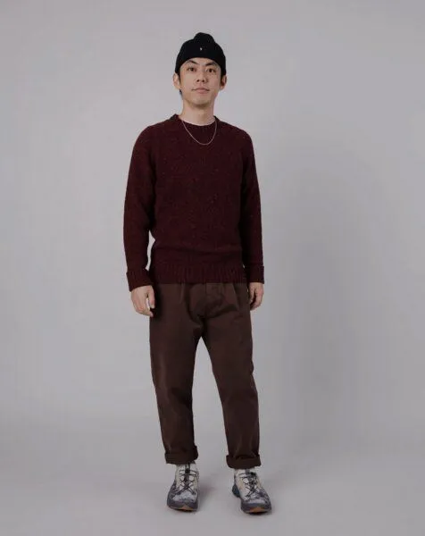 Brava Fabrics Brava Fabrics Raglan Wool Sweater Bordeaux – Produktbild 2 von 4