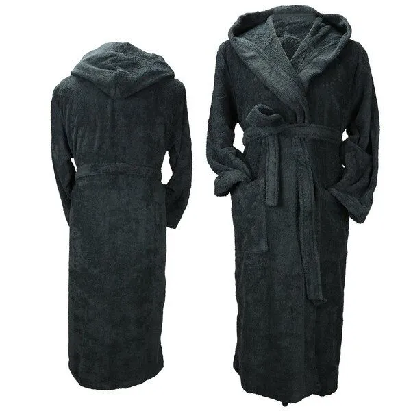 A&R Textile A&R Textile Bademantel Morgenmantel Frottee Bio Baumwolle Robezz® Wellness Spa, Schwarz, – Produktbild 1 von 3