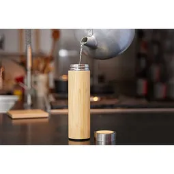 elasto elasto Vakuumflasche - doppelwandige Isolierflasche aus Edelstahl mit Teesieb – Produktbild 5 von 5