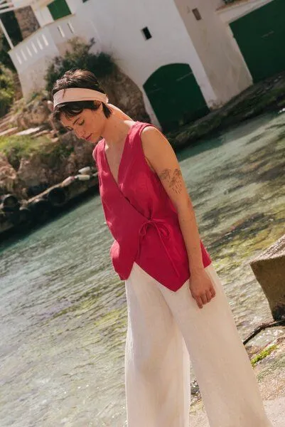 AmourLinen AmourLinen Klassische Leinenhose Lydia, Weiß, – Produktbild 4 von 4