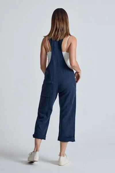 Flax and Loom Flax and Loom Leinen Latzhose Mary Lou, Navy (blau), – Produktbild 6 von 7