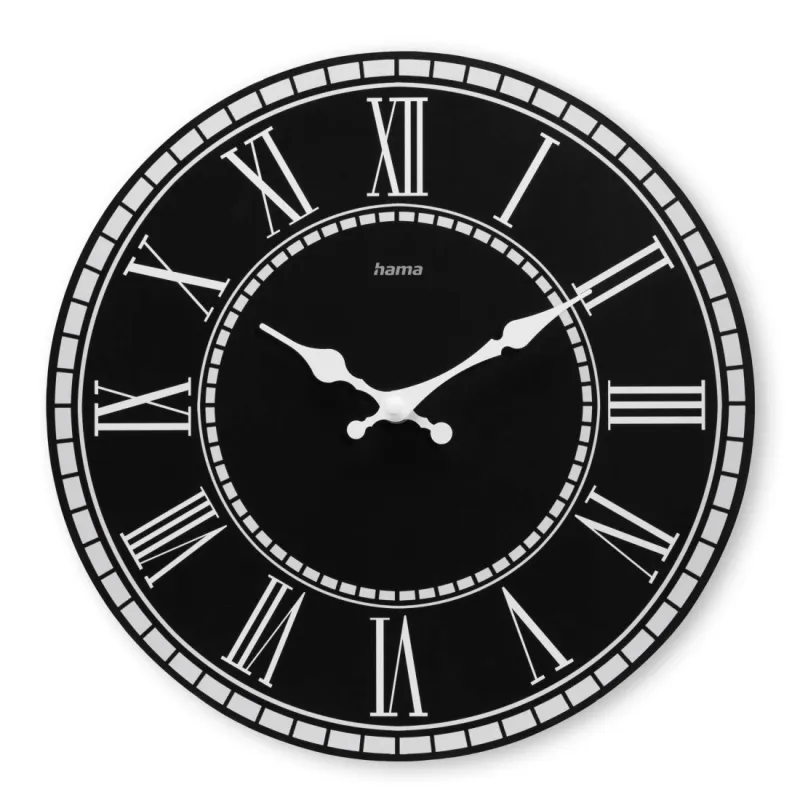 Hama Hama Wanduhr "Rab", Quarzuhr, ohne Ticken, MDF, Vintage, Ø 30 cm, Schwarz, – Produktbild 1 von 3
