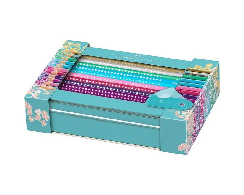 Faber-Castell Faber-Castell Buntstift Geschenkset Buntstifte Sparkle, 21-tlg. inkl., (20er Set, 20-tlg), Soft-Grip-Zone – Produktbild 1 von 5