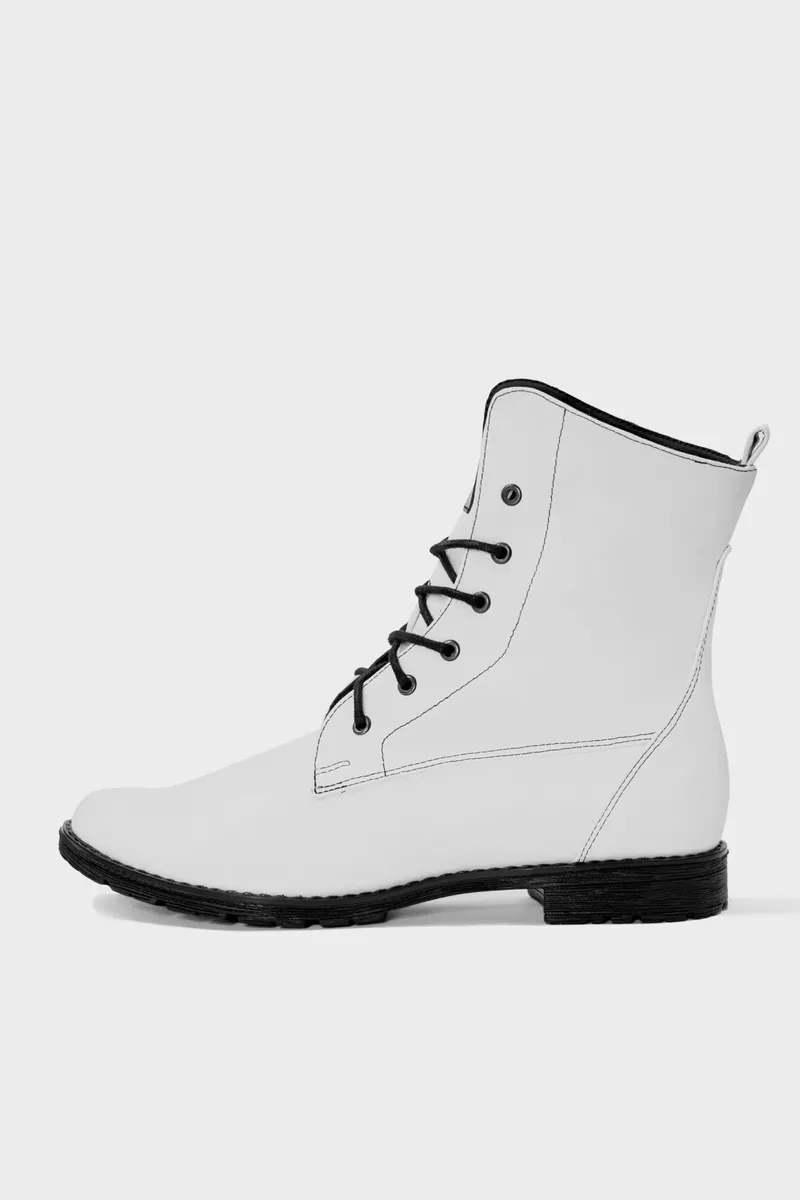 BOHEMA BOHEMA Damen vegan Stiefel Workers No. 2 Weiß, Weiß, – Produktbild 2 von 2