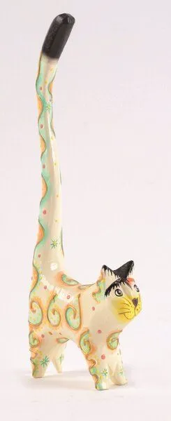 El Puente El Puente Deko-Katze / Ringhalter | Fair Trade & Handmade aus Indonesien, Natur, – Produktbild 1 von 1