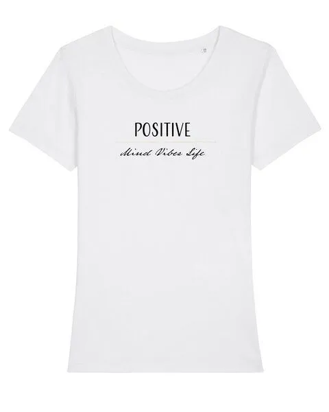 Human Family Bio Damen T-Shirt Amorous "Positive Vibes" von Human Family, Weiss, – Produktbild 1 von 2