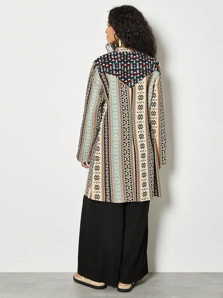 Apricot Apricot Kurzjacke Boho-Tapisserie-Jacke mit Muster, Bunt, – Produktbild 4 von 5