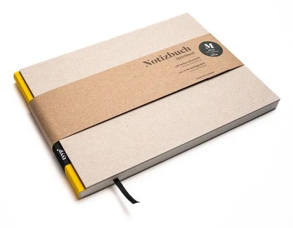 tyyp Skizzenbuch A5 querformat - perforiert - 100% Recyclingpapier - BerlinBook by tyyp, Gelb, – Produktbild 1 von 4
