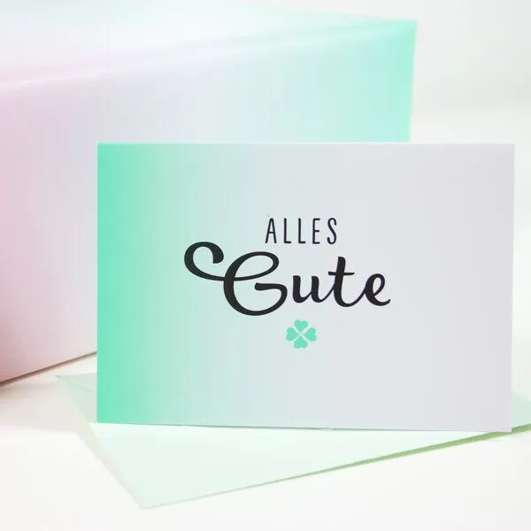 Bow & Hummingbird Bow & Hummingbird Mini-Grußkarte Alles Gute – Produktbild 2 von 2