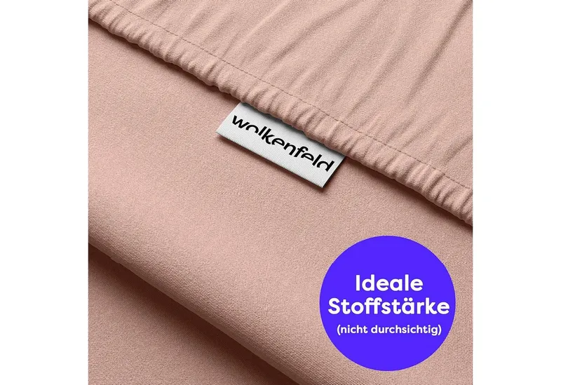 Wolkenfeld Spannbettlaken Boxspringbett Bettlaken - Spannbetttuch für Matratzen bis 40cm, Jersey, Gummizug: rundum, (1 Stück), Elastisch & Rutschfest: 90x200, 140x200, 160x200, 180x200 & Übergrößen, Rosa, – Produktbild 1 von 5