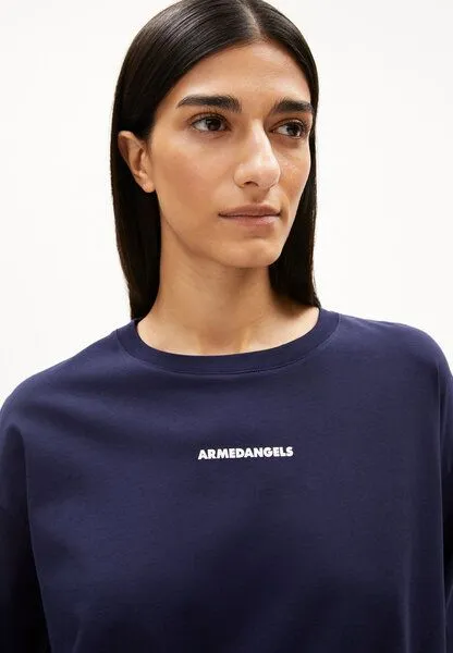 ARMEDANGELS ARMEDANGELS FIETAA DIFFERENCE Damen Longsleeve aus Bio-Baumwolle, Tinted navy, – Produktbild 3 von 4