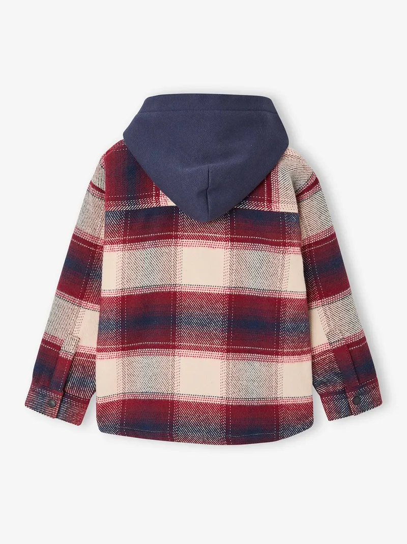 Vertbaudet Vertbaudet Hemdjacke mit Kapuze Jungen, Bordeaux, – Produktbild 4 von 4