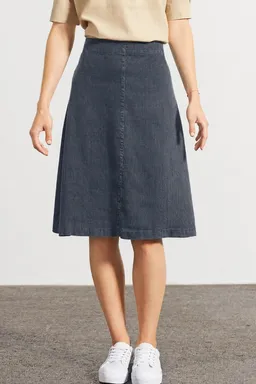 HempAge Hempage Damen vegan Midi Rock Luftig Dunkelgrau – Produktbild 1 von 1