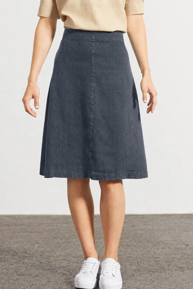 HempAge Hempage Damen vegan Midi Rock Luftig Dunkelgrau, Grau, – Produktbild 1 von 2