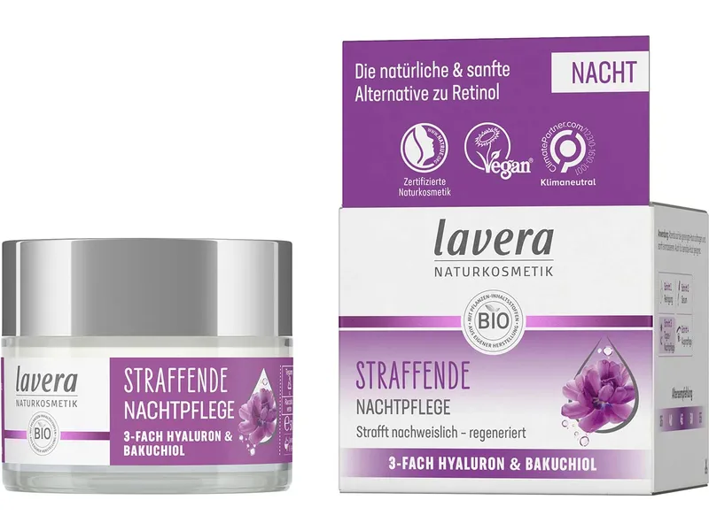 lavera lavera Bio-Straffende-Nachtcreme mit 3-fach Hyaluron, 50 ml – Produktbild 1 von 1
