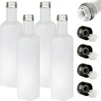 mikken mikken Ölflaschen 250 ml weiß mit Ausgießer und Schraubdeckel + Etiketten – Produktbild 1 von 1