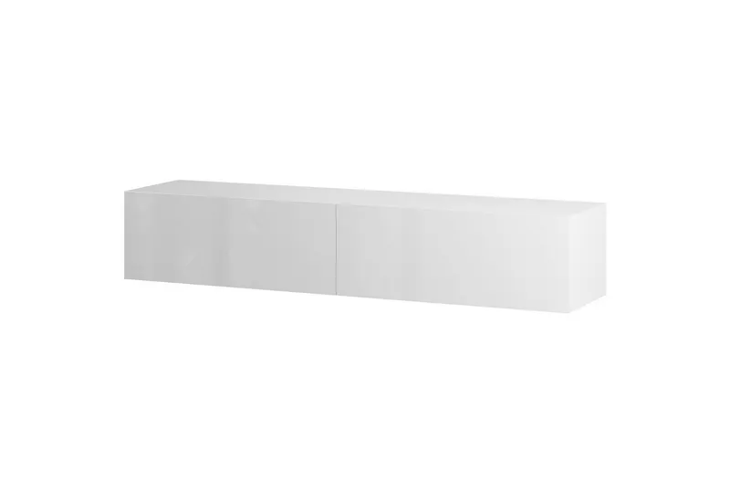 Planetmöbel TV-Schrank West TV-Board, Fernsehtisch 160 cm lang, TV-Lowboard (für Fernseher bis 75 Zoll, TV Schrank viel Stauraum, sideboard hängend, Fernsehschrank 160 x 30 x 37,5 cm) weiß, Weiß, – Produktbild 2 von 4