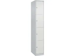 C+P C+P Schließfachschrank Classic PLUS, 4 Fächer, 1850x300x500mm, Lichtgrau/Verkehrsweiß – Produktbild 1 von 1