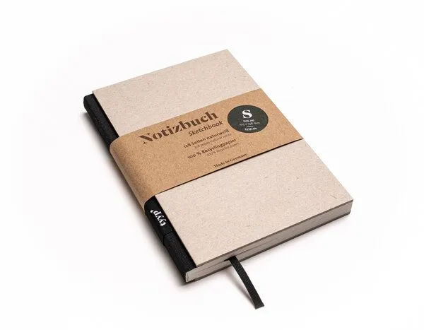 tyyp Notizbuch A6 - perforiert - 100% Recyclingpapier - BerlinBook by tyyp, Schwarz, – Produktbild 1 von 4