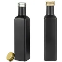 mikken mikken Ölflaschen 250 ml matt schwarz mit Schraubdeckel + Etiketten, Gold, – Produktbild 1 von 1