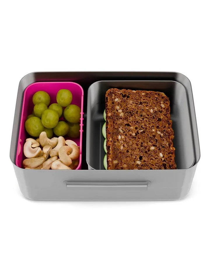 Ergobag Ergobag Lunchbox Edelstahl Brotdose, Edelstahl, (Edelstahl Brotdose, 3-tlg., 1x Brotdose, 1x Trennfach), spülmaschinengeeignet bis 45 Grad, Handwäsche empfohlen, Rosa, – Produktbild 4 von 4