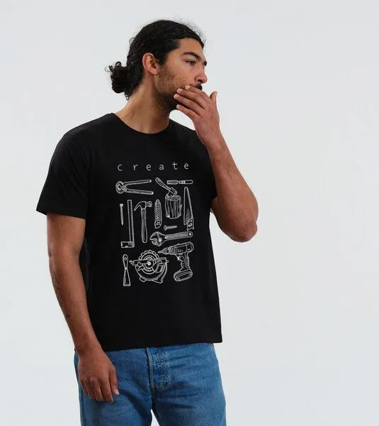 Gary Mash GARY MASH Shirt Create groß aus Biobaumwolle, Schwarz, – Produktbild 3 von 4
