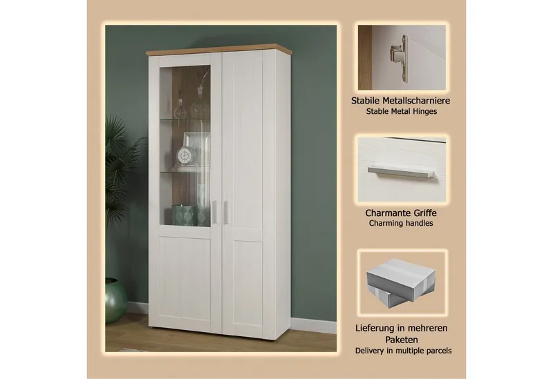 Home affaire Vitrine Nybro, Weiß, – Produktbild 1 von 3