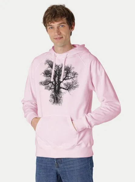 Peaces.bio - handbedruckte Biomode Peaces.bio - handbedruckte Biomode Bio-Herren-Kapuzensweater Chestnut, Rosa, – Produktbild 1 von 3