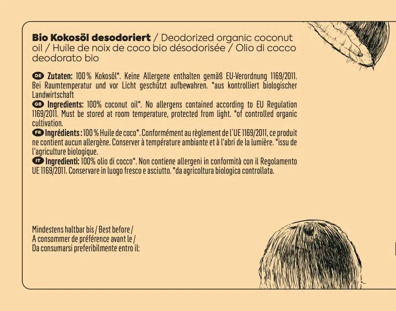 KoRo Desodoriertes Bio Kokosöl 1 L – Produktbild 4 von 4