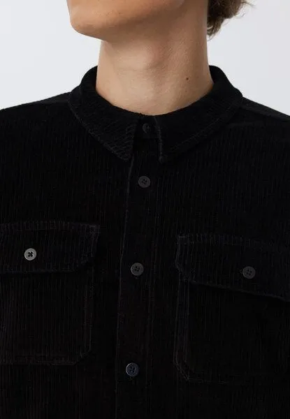 Leela Cotton Leela Cotton 9233-021 | Unisex Cordhemd, Schwarz, – Produktbild 6 von 6