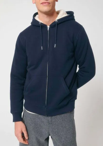 Human Family Voll gefütterte Unisex Sweatjacke "Heat Up" von Human Family, Navy, – Produktbild 2 von 4