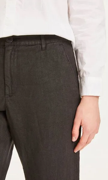 KnowledgeCotton Apparel KnowledgeCotton Apparel Damen Leinenhose, Black jet, – Produktbild 4 von 4