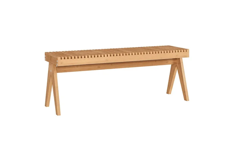 en.casa Sitzbank, »Lasdarvoo« 120 x 35 x 45 cm Bambus Natur, Beige, – Produktbild 3 von 5