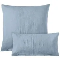 hessnatur hessnatur Musselin Kissenbezug aus reiner Bio-Baumwolle, Graublau, – Produktbild 1 von 2