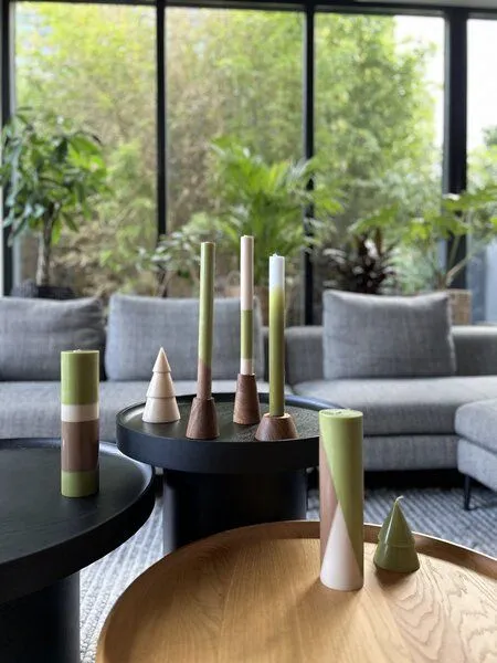 Originalhome Originalhome Diagonale Stabkerzen für bewusste Geschenke , S/3 - paraffinfrei & vegan, Mehrfarbig (fall), – Produktbild 3 von 4