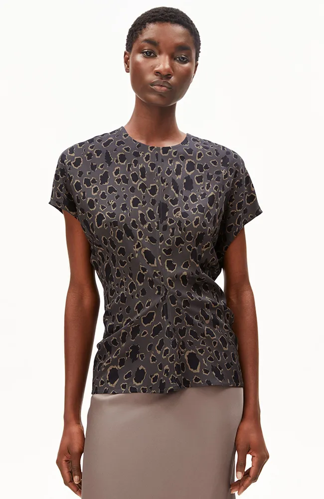 ARMEDANGELS ARMEDANGELS Damen vegan Bluse Bat Wing Leo Print, Beige, – Produktbild 1 von 2