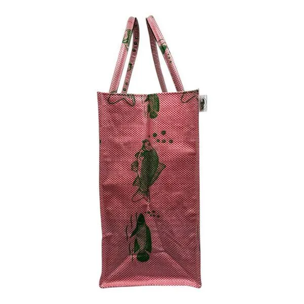 Beadbags Beadbags Einkaufstasche Ri94 recycelter Reissack, Rosa (kariert), – Produktbild 4 von 5