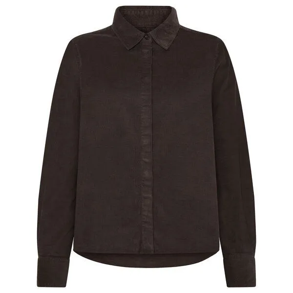 KnowledgeCotton Apparel KnowledgeCotton Apparel Langarm-Hemd Corduroy, Chocolate torte, – Produktbild 1 von 4