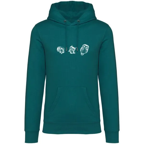 Greenspired Greenspired Basic Bio Unisex Hoody Nr. 4 Three Owls 350g/m² XXS - 3 XL, Taubengrün, – Produktbild 1 von 1