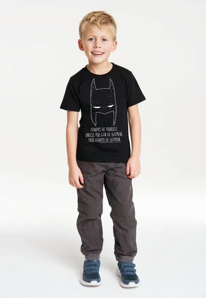 LOGOSH!RT LOGOSH!RT - DC - Batman - Always Be Batman - Organic - Unisex - Kinder, Schwarz, – Produktbild 2 von 4