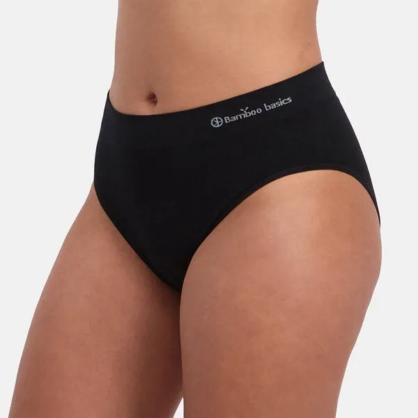 Bamboo Basics Bamboo Basics Nahtloser Damen-Slip BELLE aus Bambusviskose / Biobaumwolle (3er Pack), Schwarz, – Produktbild 3 von 4