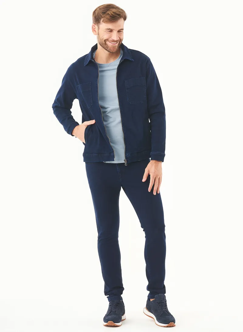 ORGANICATION ORGANICATION Herren vegan Jeansjacke Denim Dunkles Marineblau, Dunkelblau, – Produktbild 1 von 2