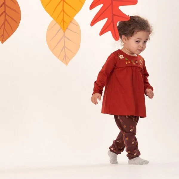 Sense Organics Sense Organics Babyhose mit Blumen-Druck auf Braun, Modell VANNA, Brown, – Produktbild 2 von 4
