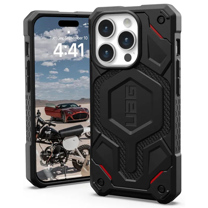Urban Armor Gear MagSafe-Hülle für Apple iPhone 15 Pro, Urban Armor Gear, Monarch Pro Kevlar, Schwarz – Produktbild 1 von 1